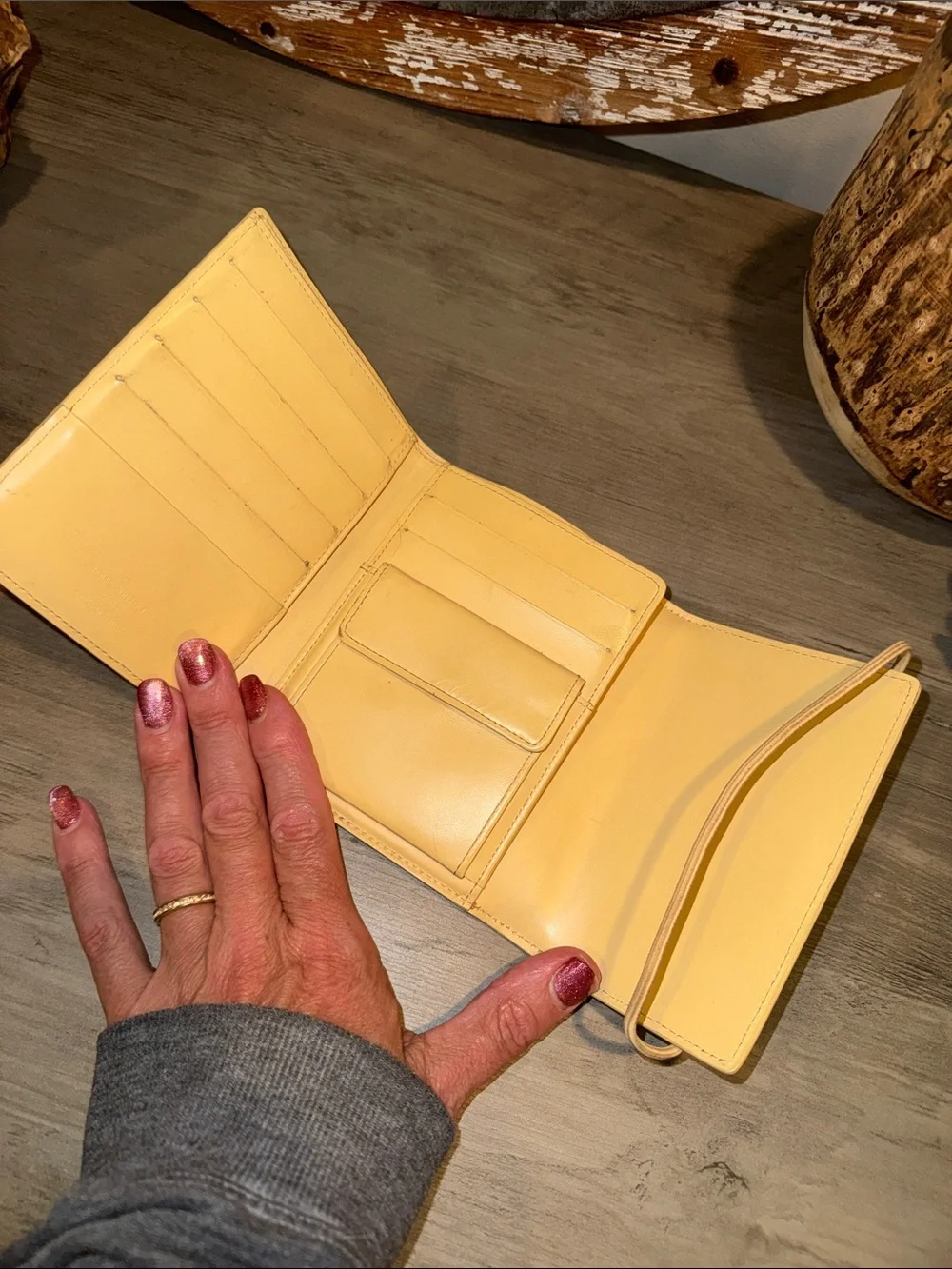 Louis Vuitton Yellow Epi Leather Compact Wallet with Branded Tab